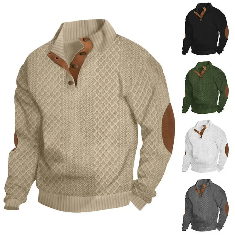 Men's Waffle Knit Quarter-Zip Jumper