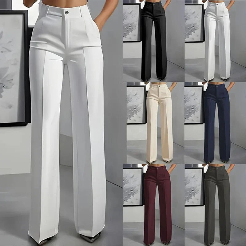 Women's high waisted straight leg formal trousers by Arthur Hale
