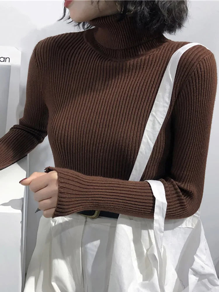 Women's Slim Fit Turtleneck Knit Jumper