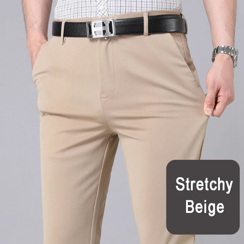 Men's Straight Leg Stretch Smart Trousers