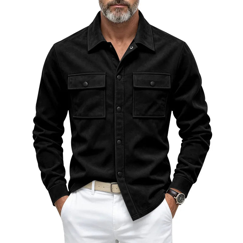 Men's Suede-Effect Overshirt