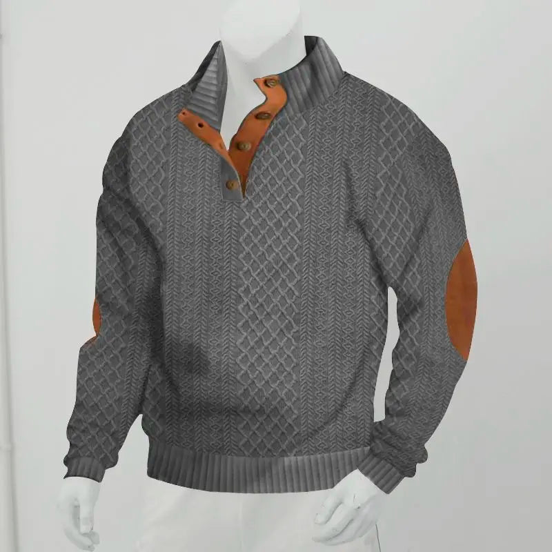 Men's Waffle Knit Quarter-Zip Jumper