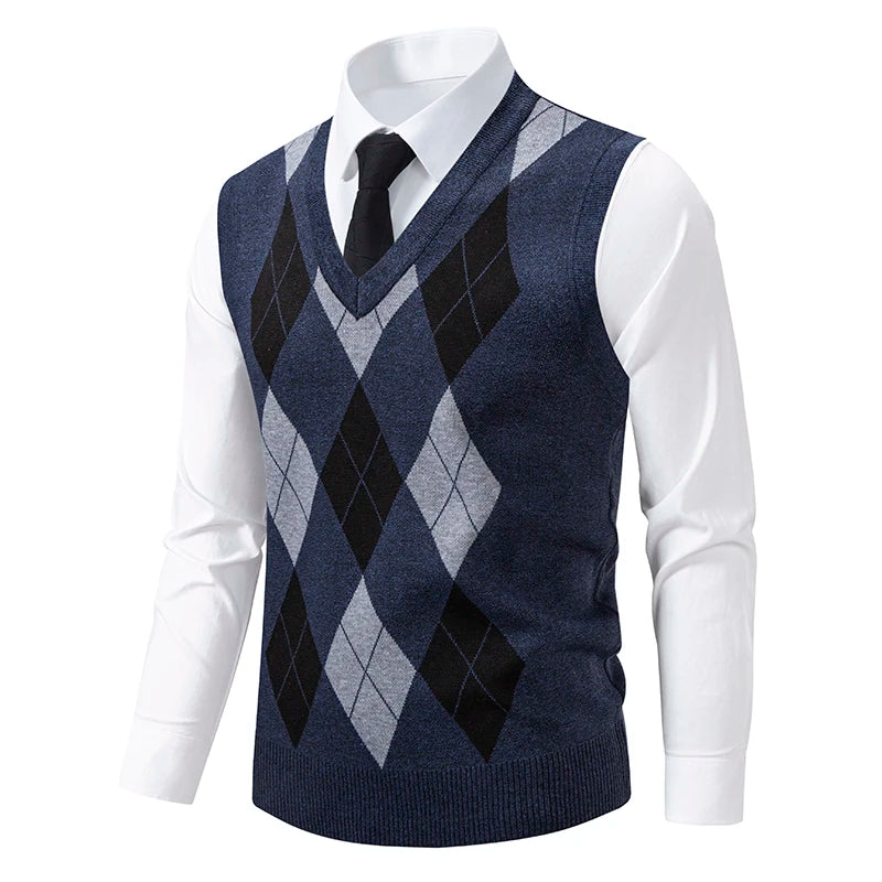 Men's Argyle Knit Sweater Vest