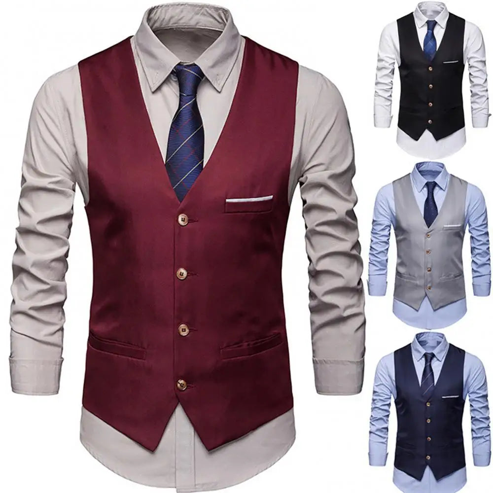 Men's Slim Fit Single Breasted Suit Waistcoat