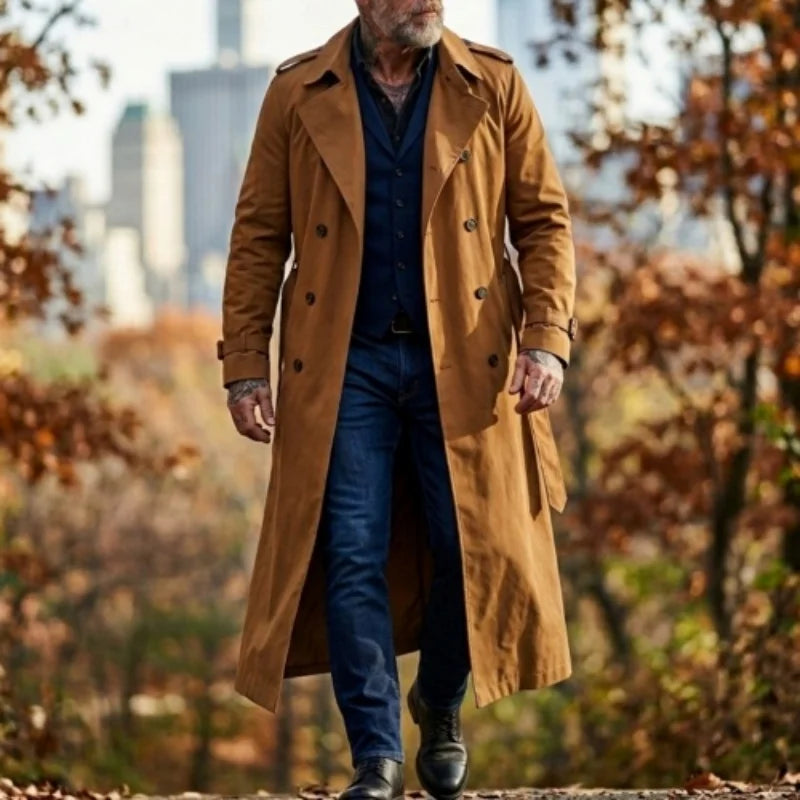 Men's Double-Breasted Trench Coat