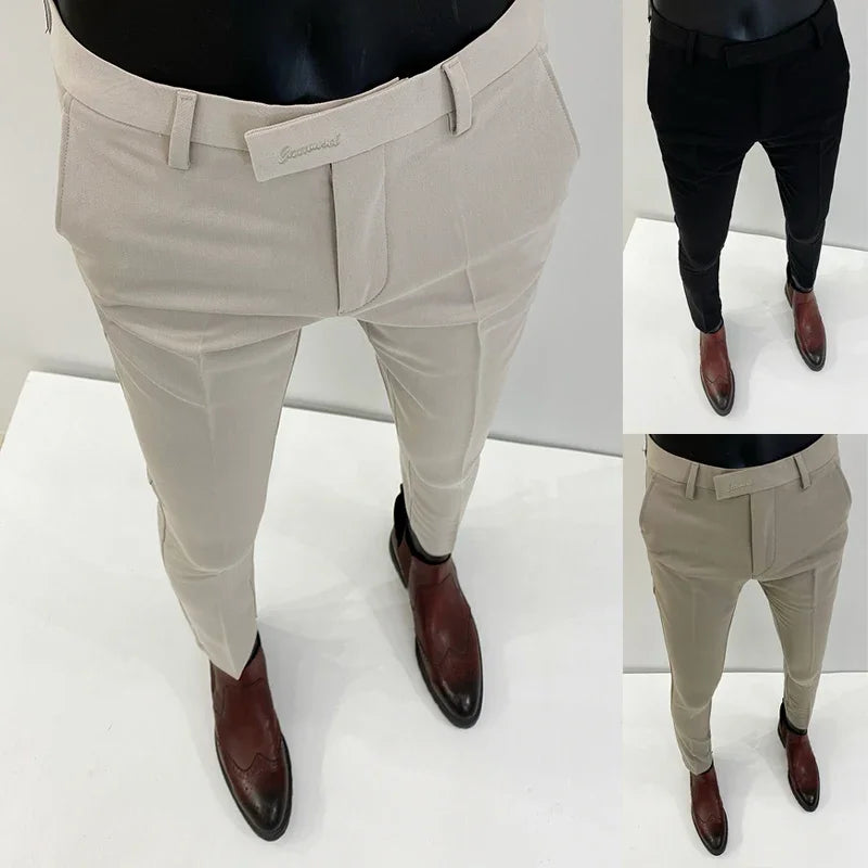 Men's Slim Fit Stretch Formal Trousers