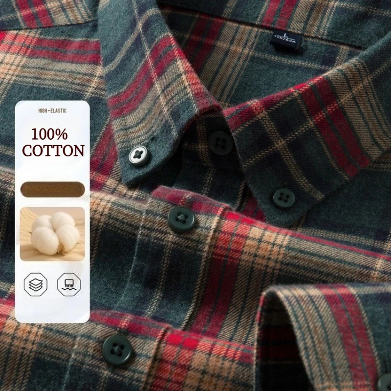 Men's Cotton Flannel Check Shirt
